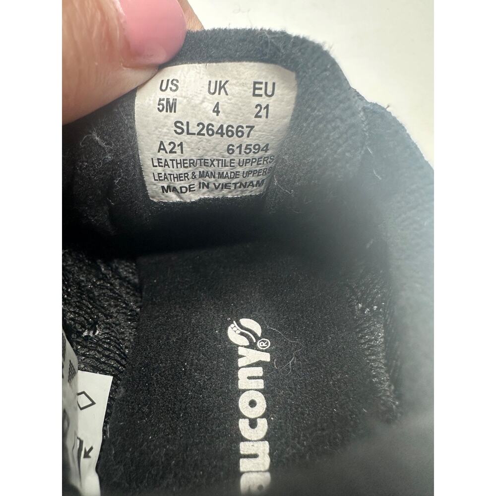 Saucony Toddler's Boy Jazz Lite 2.0 Sneaker size 5M Black White Leather Slip on - Picture 5 of 5